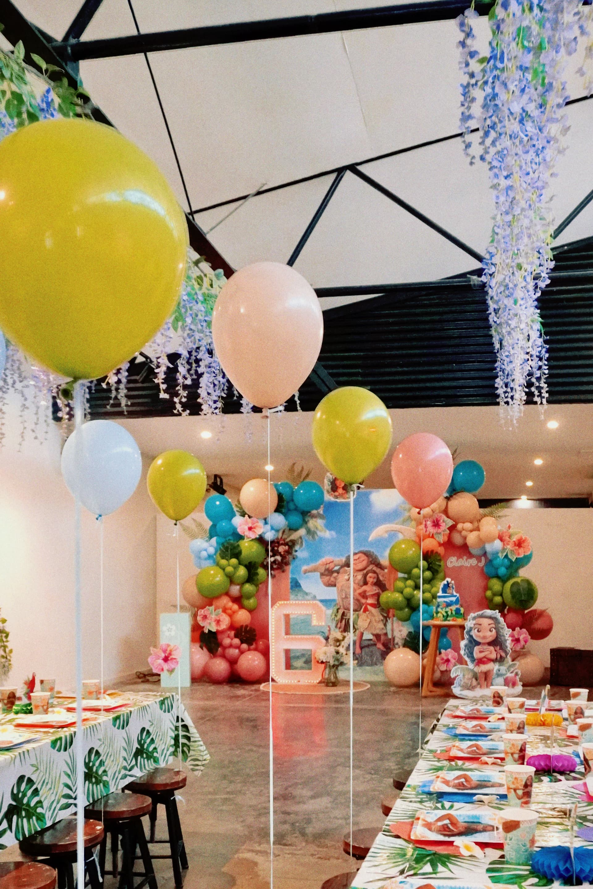 Moana and tropical themed birthday party