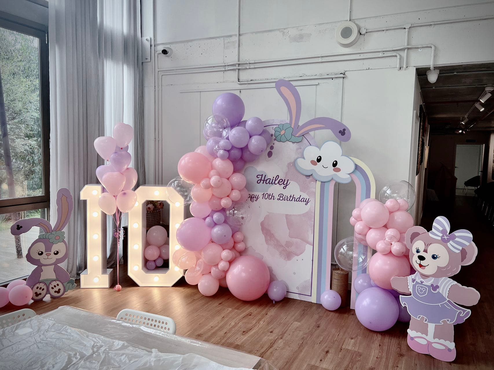 Pink and purple themed 10th birthday