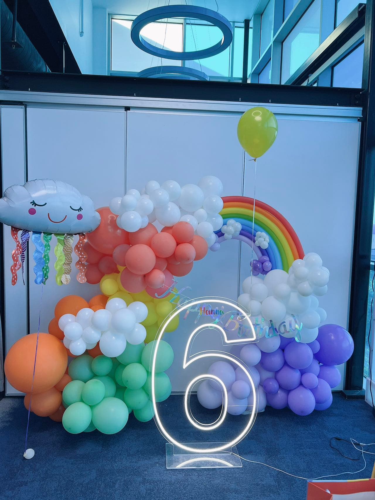 Rainbow themed 6th birthday