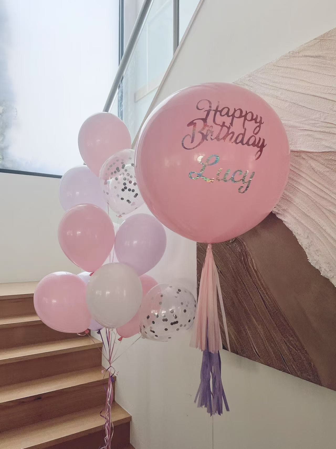 Jumbo Helium Balloons Bouquet with Tassels