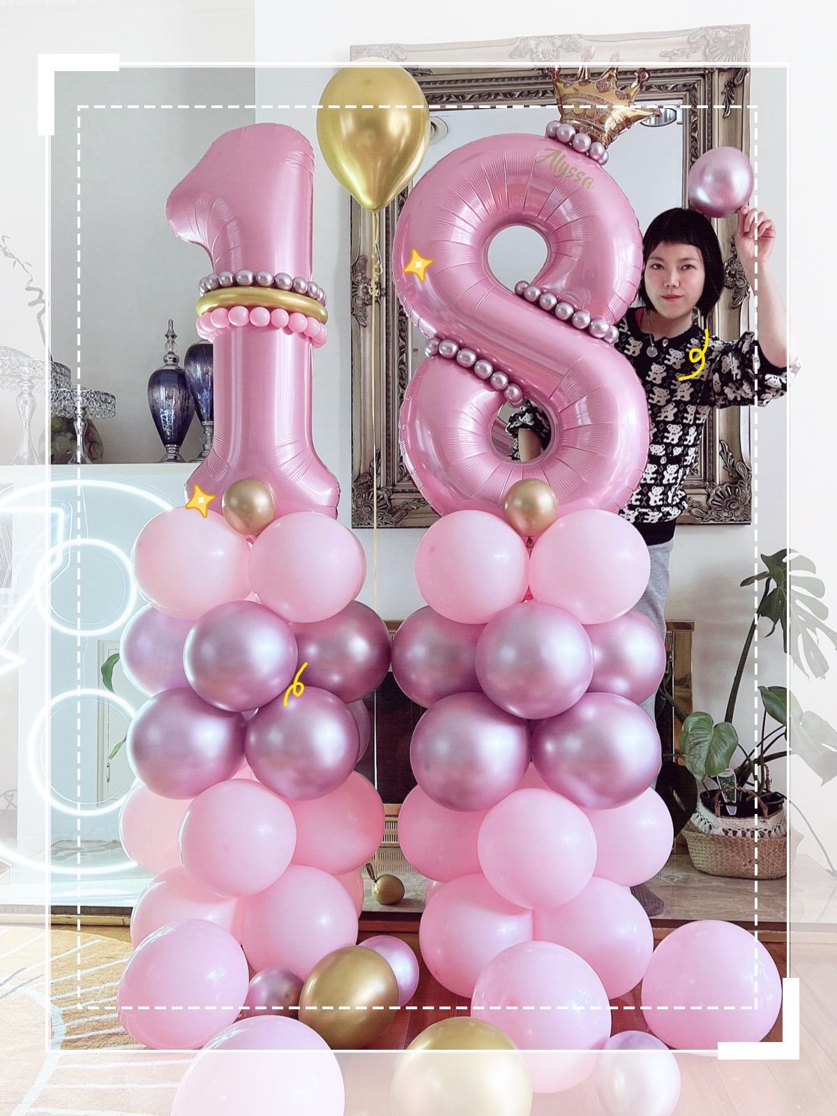 Balloon Column with Number/Top